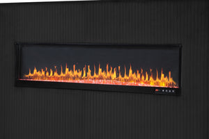 English Elm Lizelle King Bed Black Velvet with LED Fireplace Display, Bluetooth Speakers, USB Ports, Luxe Finish B00977488