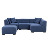 English Elm Sectional Sofa With Ottoman Diy Combination Sofa Blue