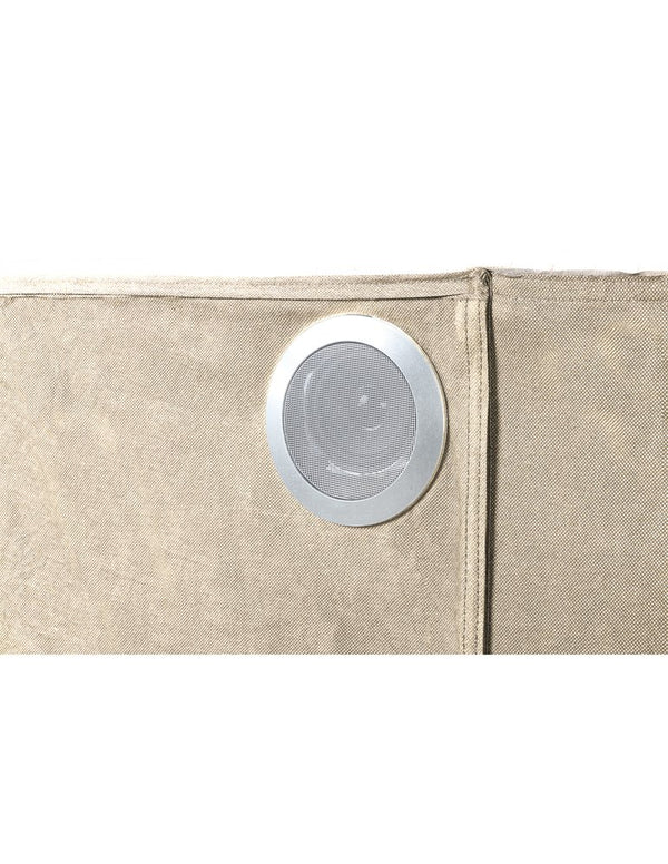 English Elm Lizelle King Bed with Ambient Fireplace Lighting, Bluetooth Speakers, USB Ports, Velvet Upholstery B00977492