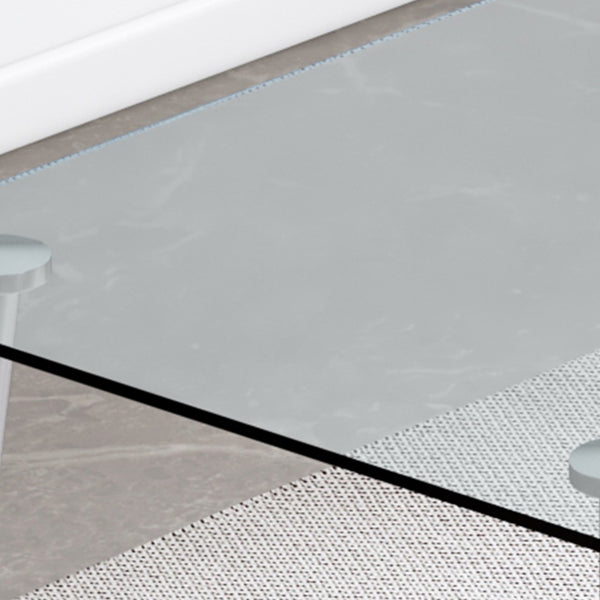 English Elm Table Glass Dining Set With 4 Grey Pu Chairs - Modern Minimalist Design For Stylish Dining Spaces W1151S03931-GIGA