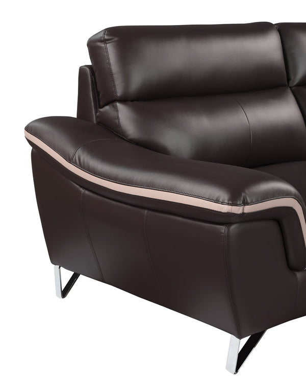 English Elm Genuine premium leather lounge chair with supportive cushioning, durable frame and elegant modern design Brown B05777853