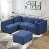 English Elm Sectional Sofa With Ottoman Diy Combination Sofa Blue