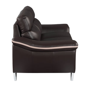English Elm Genuine premium leather lounge chair with supportive cushioning, durable frame and elegant modern design Brown B05777853