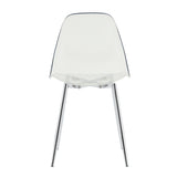 English Elm Modern Simple Transparent Dining Chair Plastic Chair Armless Crystal Chair Nordic Creative Makeup Stool Negotiation Chair Set Of 4 and Plating Metal Legw115164140,Tw-1200