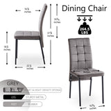 English Elm Grey Velvet High Back Nordic Dining Chair Modern Fabric Chair With Black Legs, Set Of 2