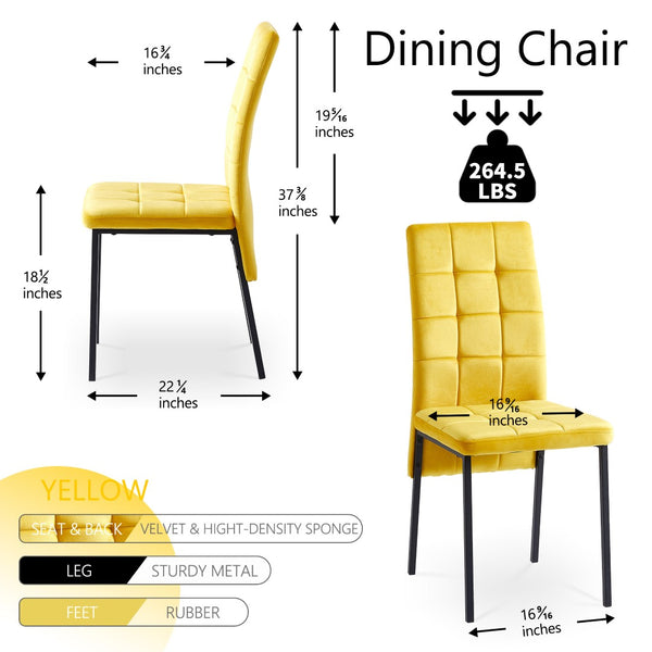 English Elm Dark Navy Velvet Tufted Dining Chairs with Swallowtail Back and Matte Black Legs Set of 4 W116465072