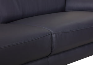 English Elm Global United Italian Leather Loveseat Kiln Dried Hardwood Frame Chrome Legs Navy B05777926
