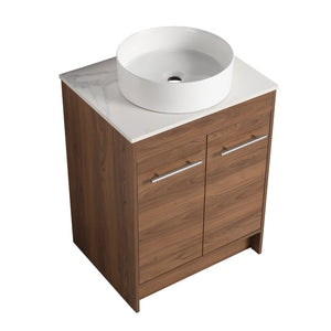 English Elm Ceramic Round Vessel Sink Triple Glazed Above Counter Basin for Bathroom Vanity W99969266