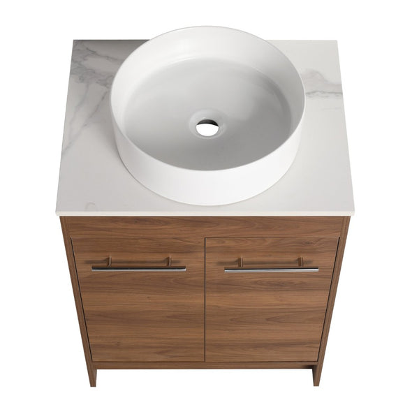 English Elm Ceramic Round Vessel Sink Triple Glazed Above Counter Basin for Bathroom Vanity W99969266