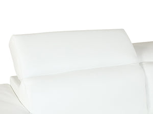 English Elm Top Grain Italian Leather Sofa with Chrome Legs for a Modern Living Room White B05777918