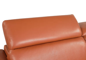 English Elm Top Grain Italian Leather Chair with 3-Layer High-Density Foam, Stainless Steel Legs, Solid Frame Camel B05777910