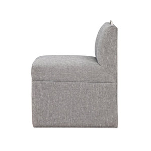 English Elm Della Modern Upholstered Caster Chair in Ashen Grey — Durable Performance Fabric, Hidden Casters, Nickel Handle B05077674