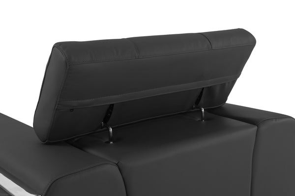 English Elm Global Top Grain Italian Leather Loveseat with 3-Layer High-Density Foam, Stainless Chrome Legs, Solid Wood Frame Dark Gray B05777941
