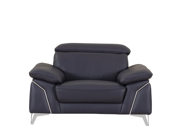 English Elm Global Top-Grain Italian Leather Lounge Chair With Plush Foam, Stylish Design For Home & Office B05777925