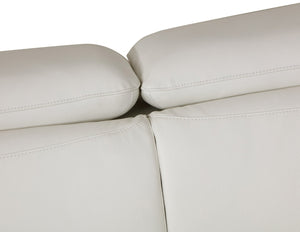 English Elm Global United Italian Leather Loveseat Kiln Dried Hardwood Frame Chrome Legs White B05777929