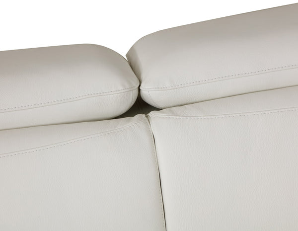 English Elm Global United Italian Leather Loveseat Kiln Dried Hardwood Frame Chrome Legs White B05777929