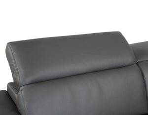 English Elm Top Grain Italian Leather Chair with 3-Layer High-Density Foam, Stainless Steel Legs, Solid Frame Dark Gray B05777913