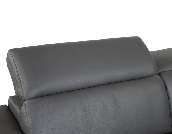 English Elm Top Grain Italian Leather Chair with 3-Layer High-Density Foam, Stainless Steel Legs, Solid Frame Dark Gray B05777913