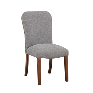 English Elm Sophia Ashen Grey Dining Chair Set of 2 – Performance Fabric, Nailhead Trim, Kiln-Dried Hardwood Durability B05078711