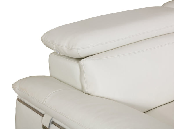 English Elm Global United Italian Leather Loveseat Kiln Dried Hardwood Frame Chrome Legs White B05777929