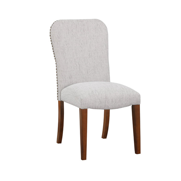 English Elm Sophia Upholstered Sea Oat Dining Chair Set of 2 in Espresso — Durable Performance Fabric, Nailhead Trim, Kiln-Dried Frame B05078712