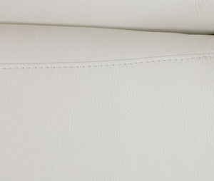 English Elm Global United Italian Leather Loveseat Kiln Dried Hardwood Frame Chrome Legs White B05777929