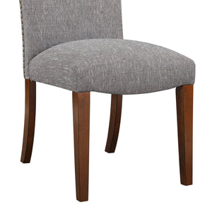 English Elm Sophia Ashen Grey Dining Chair Set of 2 – Performance Fabric, Nailhead Trim, Kiln-Dried Hardwood Durability B05078711