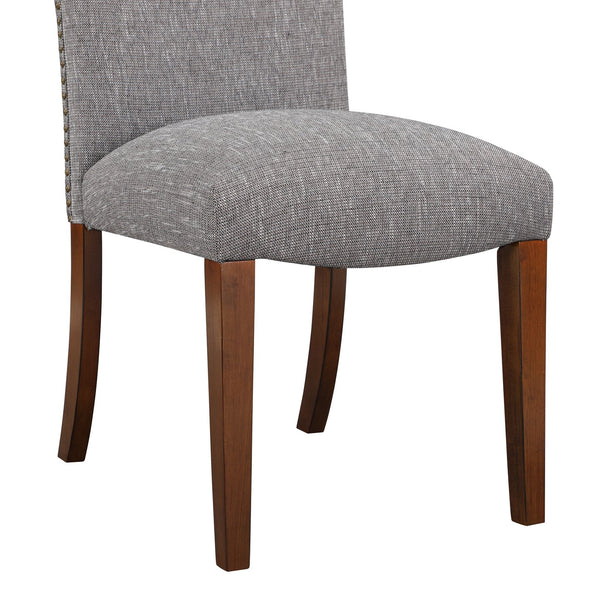 English Elm Sophia Ashen Grey Dining Chair Set of 2 – Performance Fabric, Nailhead Trim, Kiln-Dried Hardwood Durability B05078711