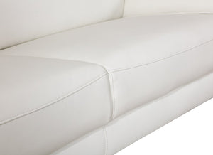 English Elm Global United Italian Leather Loveseat Kiln Dried Hardwood Frame Chrome Legs White B05777929