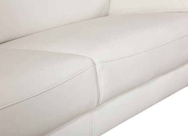 English Elm Global United Italian Leather Loveseat Kiln Dried Hardwood Frame Chrome Legs White B05777929