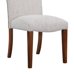 English Elm Sophia Upholstered Sea Oat Dining Chair Set of 2 in Espresso — Durable Performance Fabric, Nailhead Trim, Kiln-Dried Frame B05078712