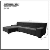 English Elm 125.98" Sectional Sofa Dark Grey