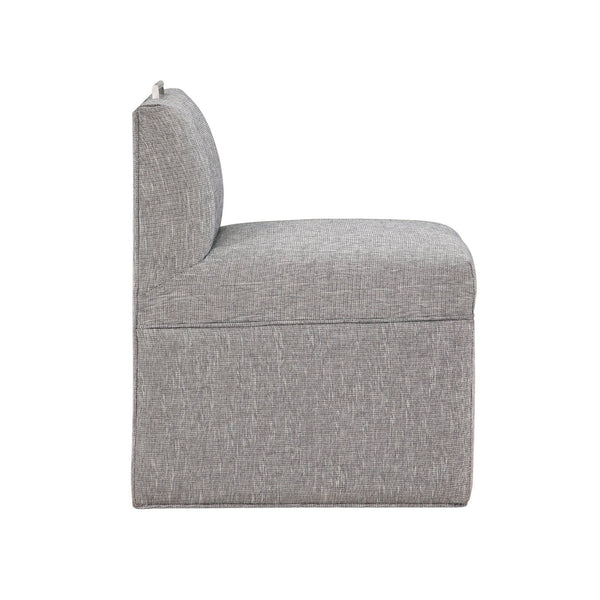 English Elm Della Modern Upholstered Caster Chair in Ashen Grey — Durable Performance Fabric, Hidden Casters, Nickel Handle B05077674