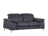 English Elm Top Grain Italian Leather Loveseat