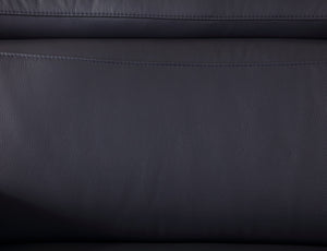 English Elm Global United Transitional Leather-Air Reclining Sofa with Stainless Steel Base, Lumbar Support, Plush Comfort Navy B05777927