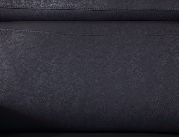 English Elm Global United Transitional Leather-Air Reclining Sofa with Stainless Steel Base, Lumbar Support, Plush Comfort Navy B05777927