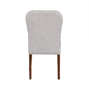 English Elm Sophia Upholstered Sea Oat Dining Chair Set of 2 in Espresso — Durable Performance Fabric, Nailhead Trim, Kiln-Dried Frame B05078712