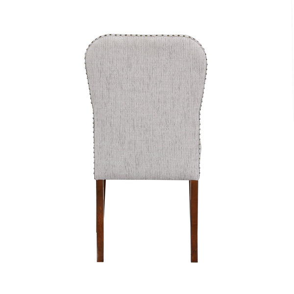 English Elm Sophia Upholstered Sea Oat Dining Chair Set of 2 in Espresso — Durable Performance Fabric, Nailhead Trim, Kiln-Dried Frame B05078712