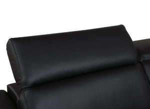 English Elm Top Grain Italian Leather Loveseat with High-Density Foam Comfort, Stainless Steel Legs, Solid Wood Frame Black B05777908