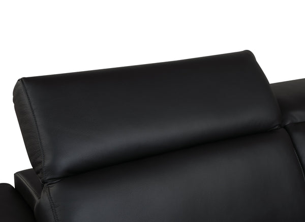 English Elm Top Grain Italian Leather Loveseat with High-Density Foam Comfort, Stainless Steel Legs, Solid Wood Frame Black B05777908