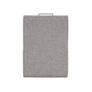 English Elm Della Modern Upholstered Caster Chair in Ashen Grey — Durable Performance Fabric, Hidden Casters, Nickel Handle B05077674