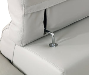 English Elm Global Top Grain Italian Leather Loveseat in Light Gray with 3-Layer High-Density Foam, Chrome Legs, Solid Wood Frame-enhanced Comfort and Durability B05777902