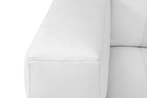 English Elm Global United Top Grain Italian Leather Chair with 3-Layer High-Density Foam, Stainless Steel Legs & Solid Wood Frame White B05777955