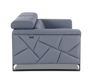 English Elm Global Top Grain Italian Leather Loveseat with 3-Layer High-Density Foam, Stainless Chrome Legs, Solid Wood Frame Light Blue B05777944