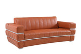 English Elm Top Grain Italian Leather Sofa