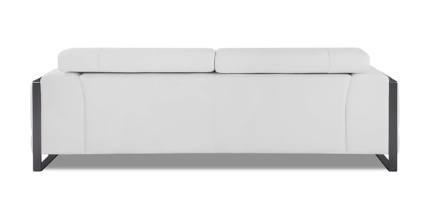 English Elm Global Top Grain Italian Leather Sofa with 3-Layer High-Density Foam, Stainless Steel Legs, Durable Frame White B05777948