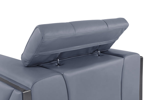 English Elm Global Top Grain Italian Leather Loveseat with 3-Layer High-Density Foam, Stainless Chrome Legs, Solid Wood Frame Light Blue B05777944