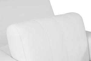 English Elm Global United Top Grain Italian Leather Chair with 3-Layer High-Density Foam, Stainless Steel Legs & Solid Wood Frame White B05777955