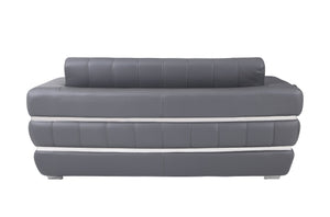 English Elm Global Top Grain Italian Leather Loveseat with 3-Layer High-Density Foam, Chrome Legs & Solid Frame Dark Gray B05777953