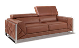 English Elm Top Grain Italian Leather Sofa